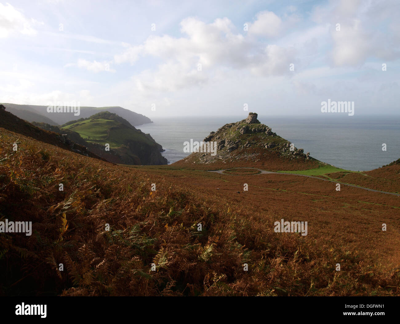 In autunno, la Valle delle rocce, Exmoor, Devon, Regno Unito Foto Stock