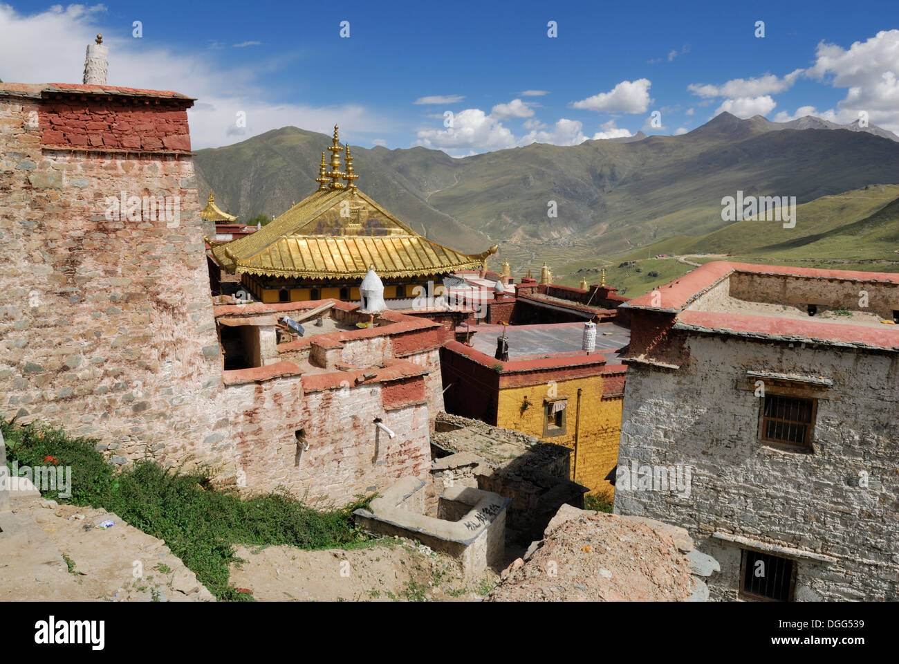 Il monastero di Ganden vicino a Lhasa, in Tibet, in Cina Asia Foto Stock
