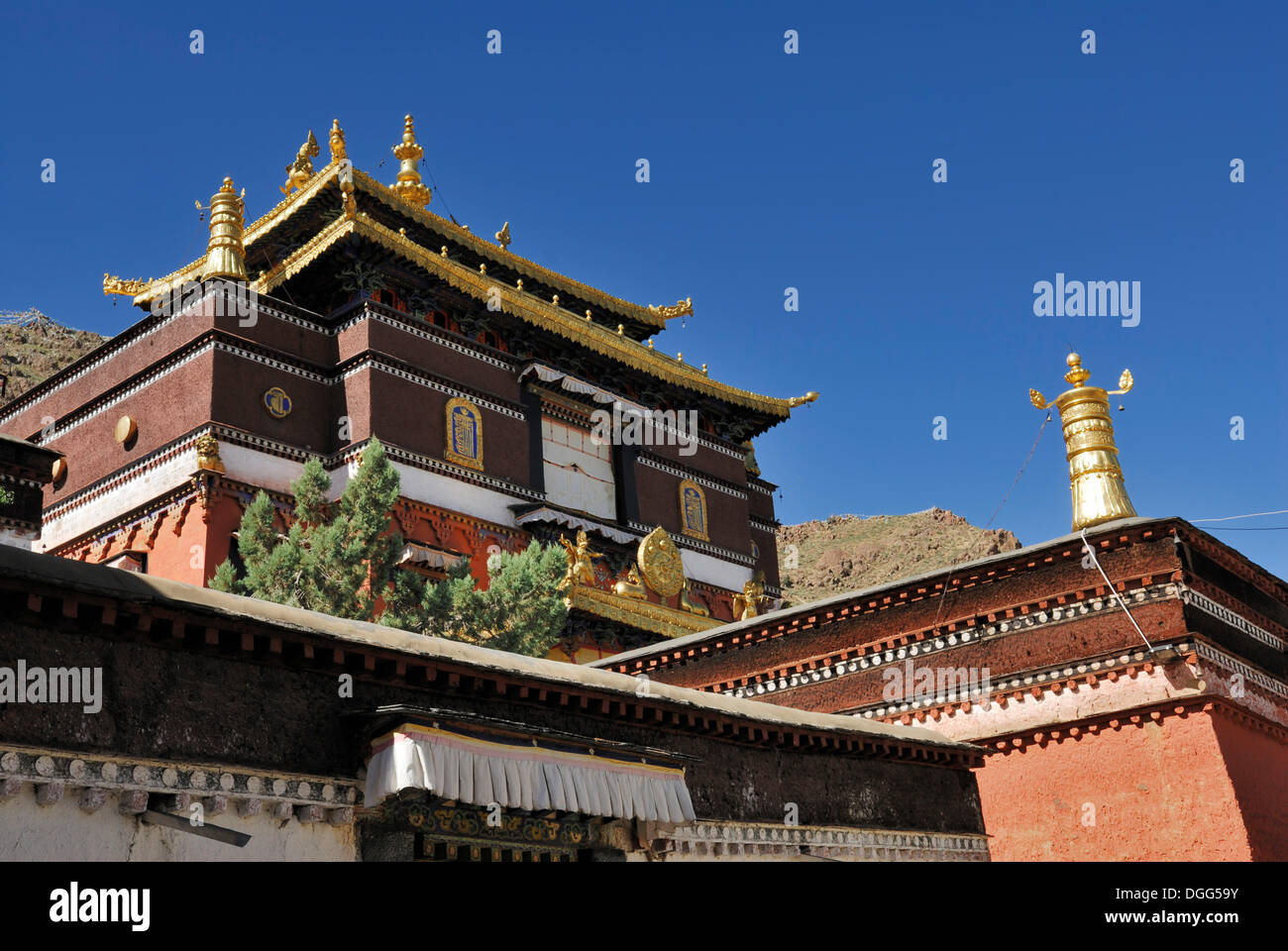Monastero di Tashilhunpo, Shigatse, nel Tibet, Cina, Asia Foto Stock