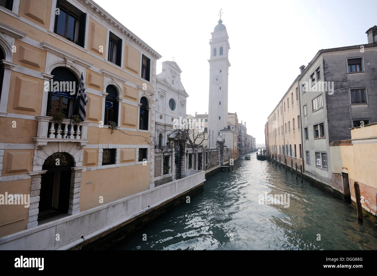 Chiesa di San Giorgio dei Greci, Castello trimestre, Canal Rio dei Greci, Venezia, Venezia, Veneto, Italia, Europa Foto Stock