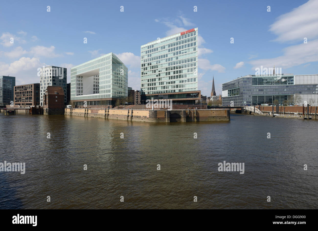 Edificio per uffici del Registro Navale Germanischer Lloyd, Ericus-Contor, Spiegel casa editrice, area Ericusspitze, HafenCity di Amburgo Foto Stock