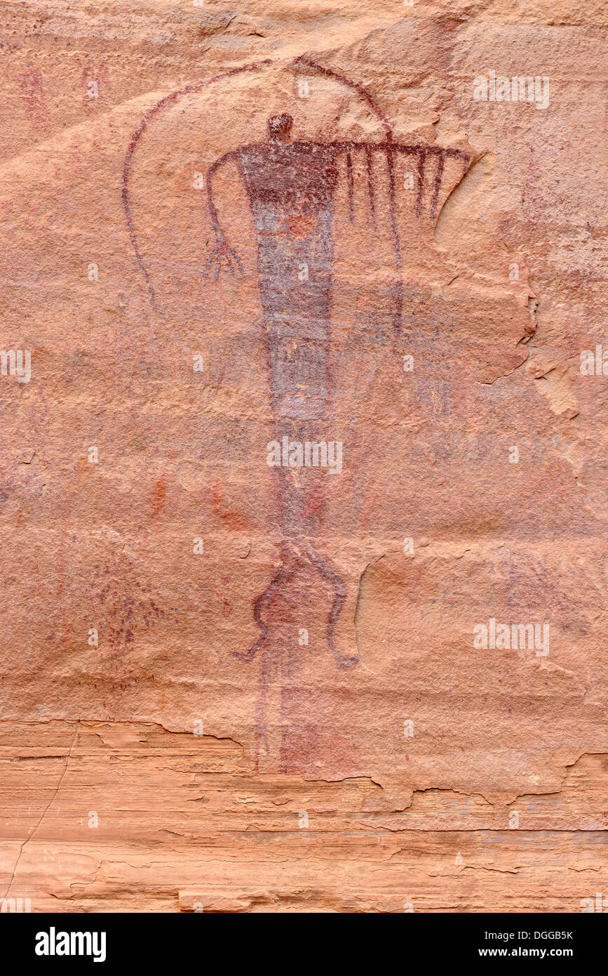 Nativo americana di arte rupestre, Buckhorn disegnare incisioni rupestri, San Rafael Swell, Utah, USA, America del Nord Foto Stock