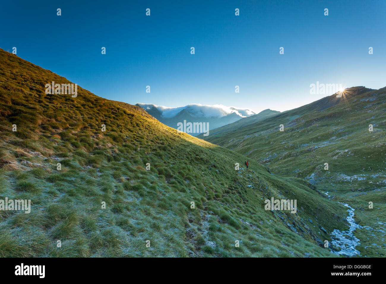 La mattina presto nella valle Ordiso, Pirenei spagnoli. Foto Stock