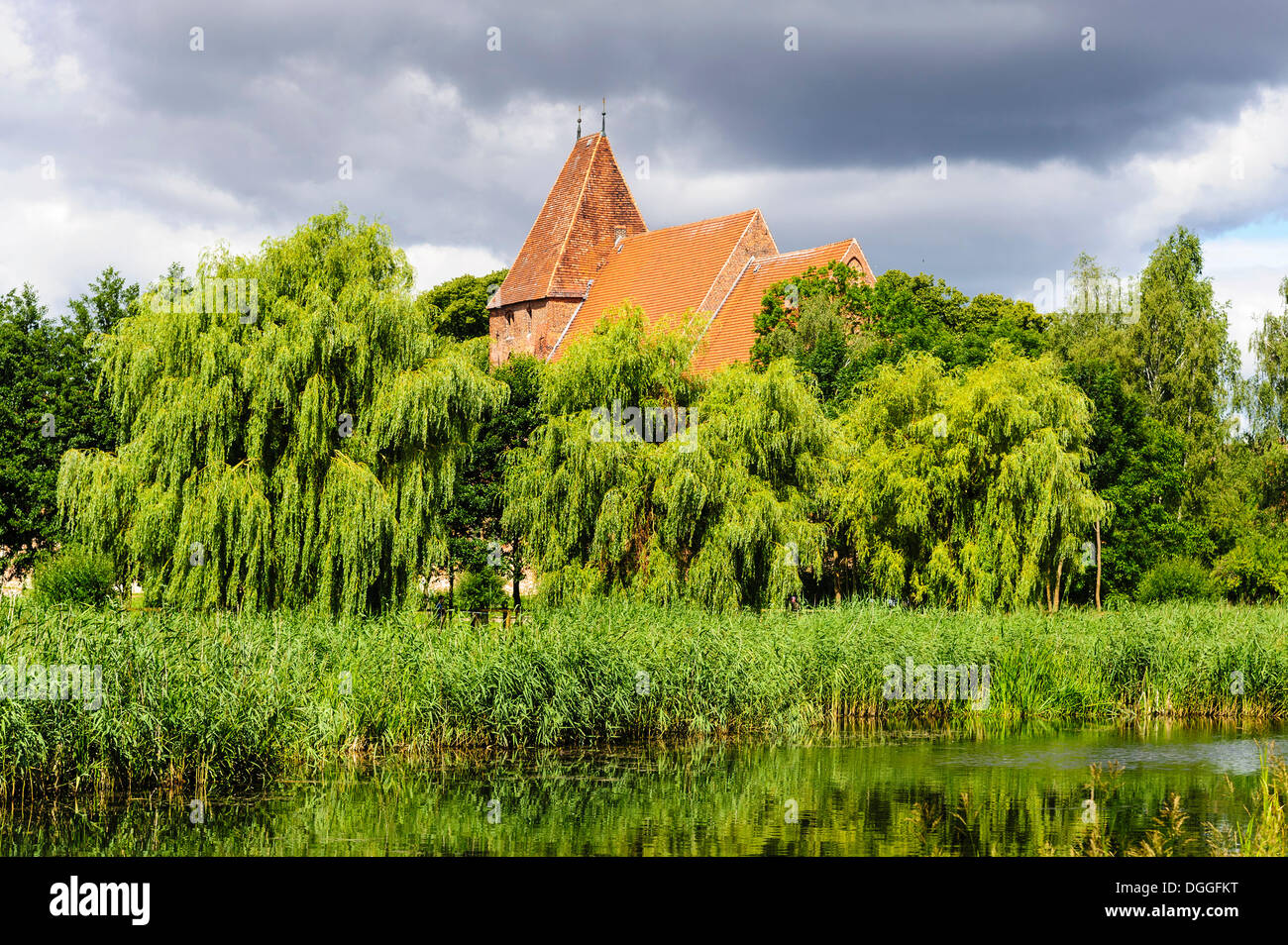 Ex monastero benedettino in Rehna sulle rive del fiume Radegast, Rehna, Meclemburgo-Pomerania, Germania Foto Stock