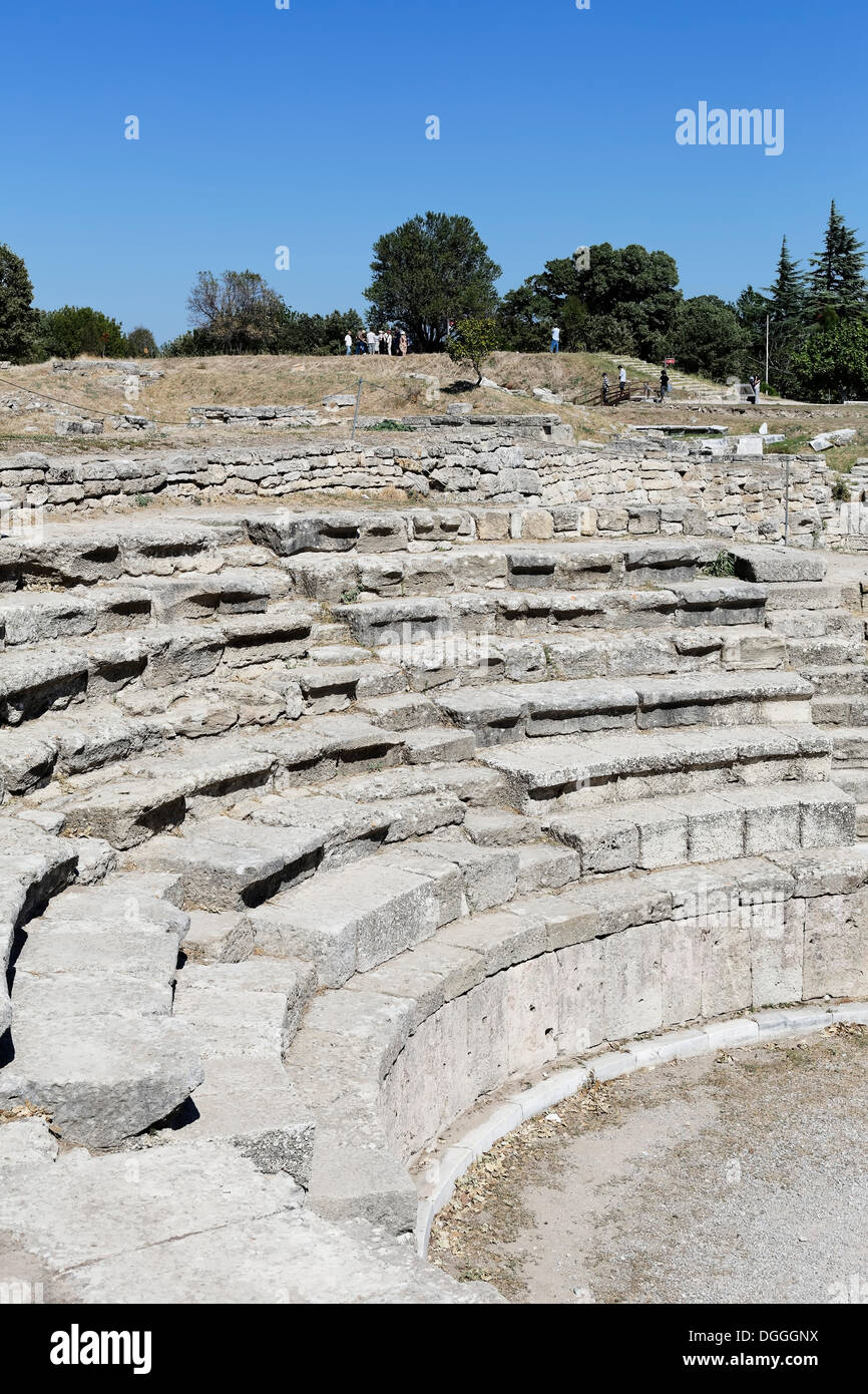 Odeon, teatro di Troy, Truva, Canakkale, Marmara, Turchia, Asia Foto Stock