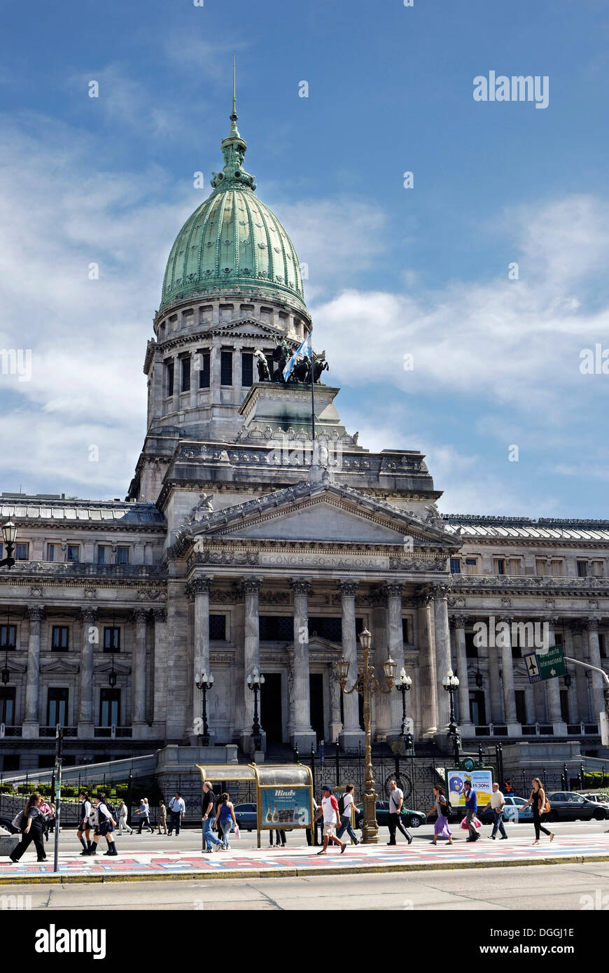 Struttura congressuale, Congresso Nazionale, Congreso de la Nación Argentina a Plaza del Congreso square, il quartiere Balvanera Foto Stock