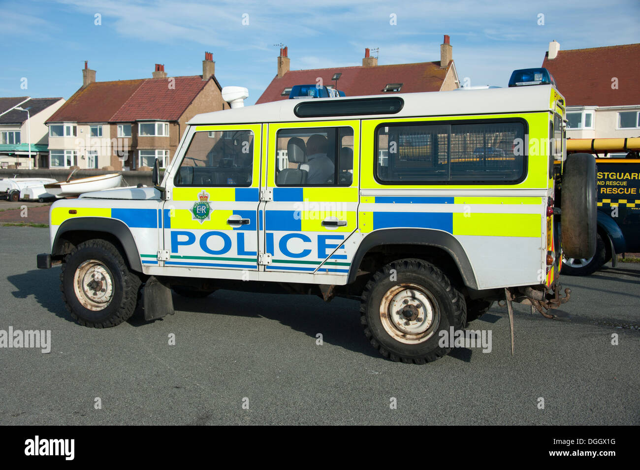 La polizia del Merseyside ha off road Land Rover 4x4 Foto Stock