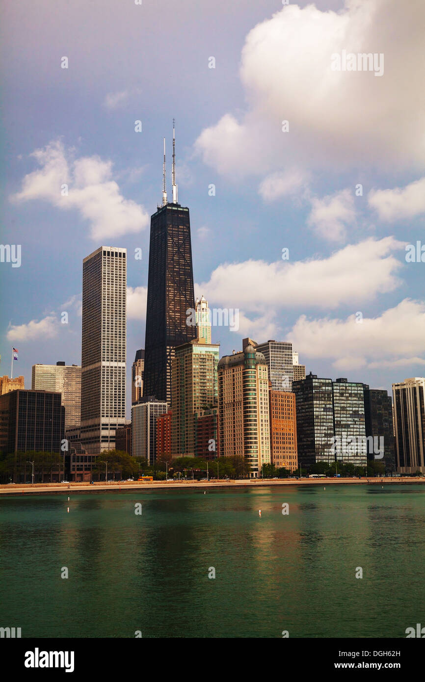 Downtown Chicago con John Hancock Center. Foto Stock