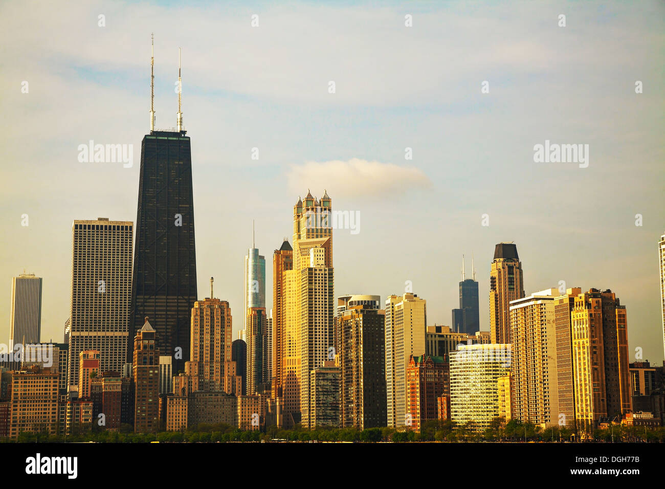 Downtown Chicago con John Hancock Center. Foto Stock