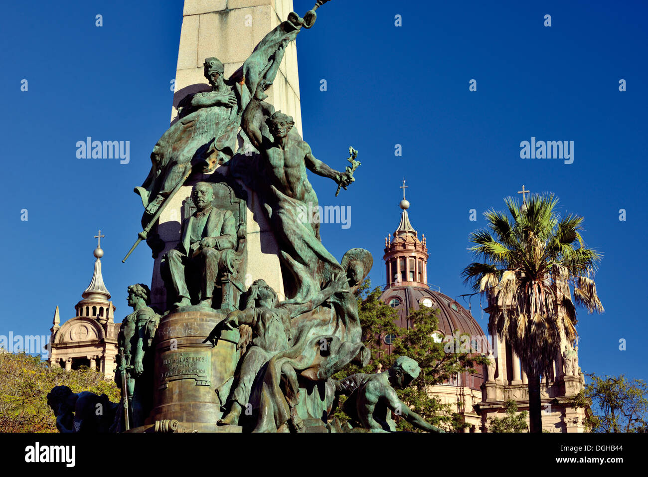 Il Brasile, Rio Grande do Sul: Base del Julio Castilhos monumento di Marechal Deodoro piazza di Porto Alegre Foto Stock