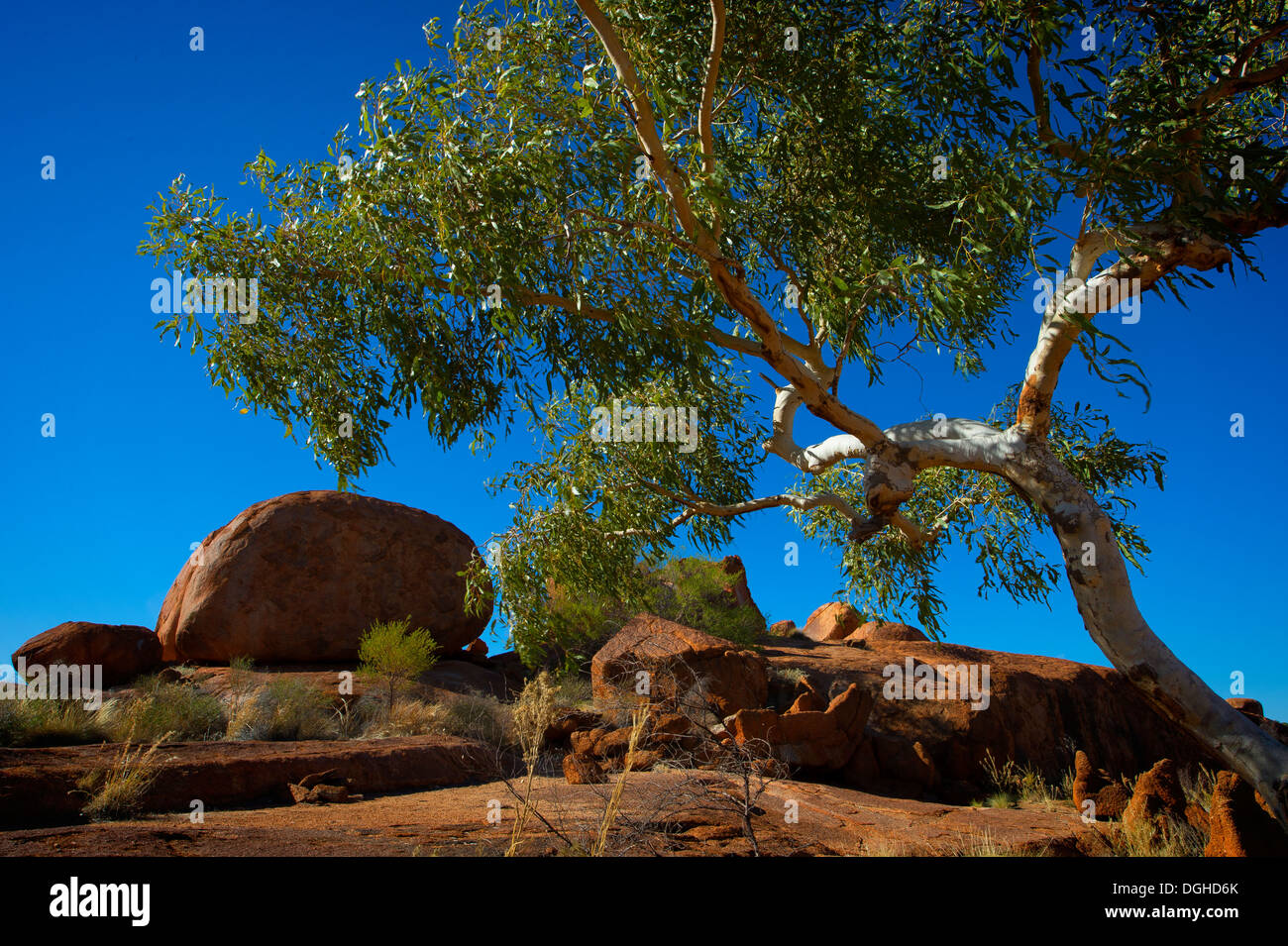 Paesaggio di diavoli marmi, Northern Territory. Australia Foto Stock