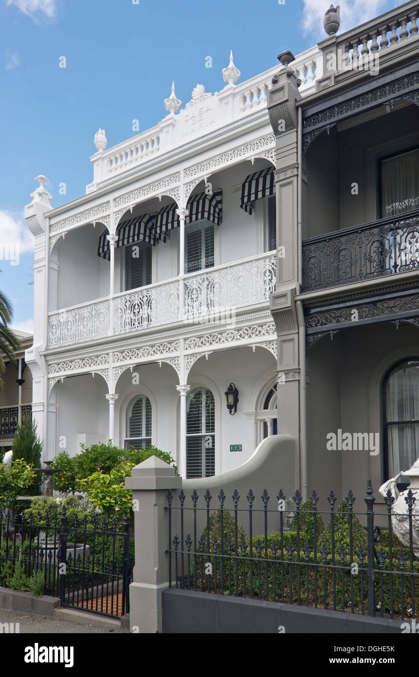 Casa de Maria e la Casa de Juana - patrimonio case nella zona est di Melbourne. Foto Stock