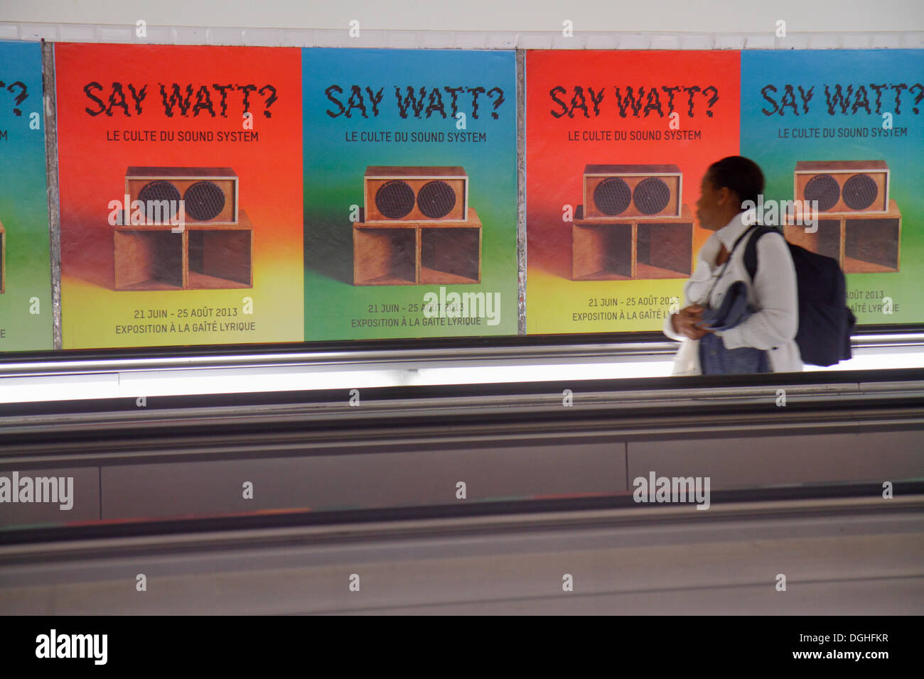 Parigi Francia,Europa,Francese,6° 14° arrondissement,Montparnasse Bienvenue Metro Station linea 4 6 12 13,metropolitana,treno,trasporti pubblici,in movimento Foto Stock