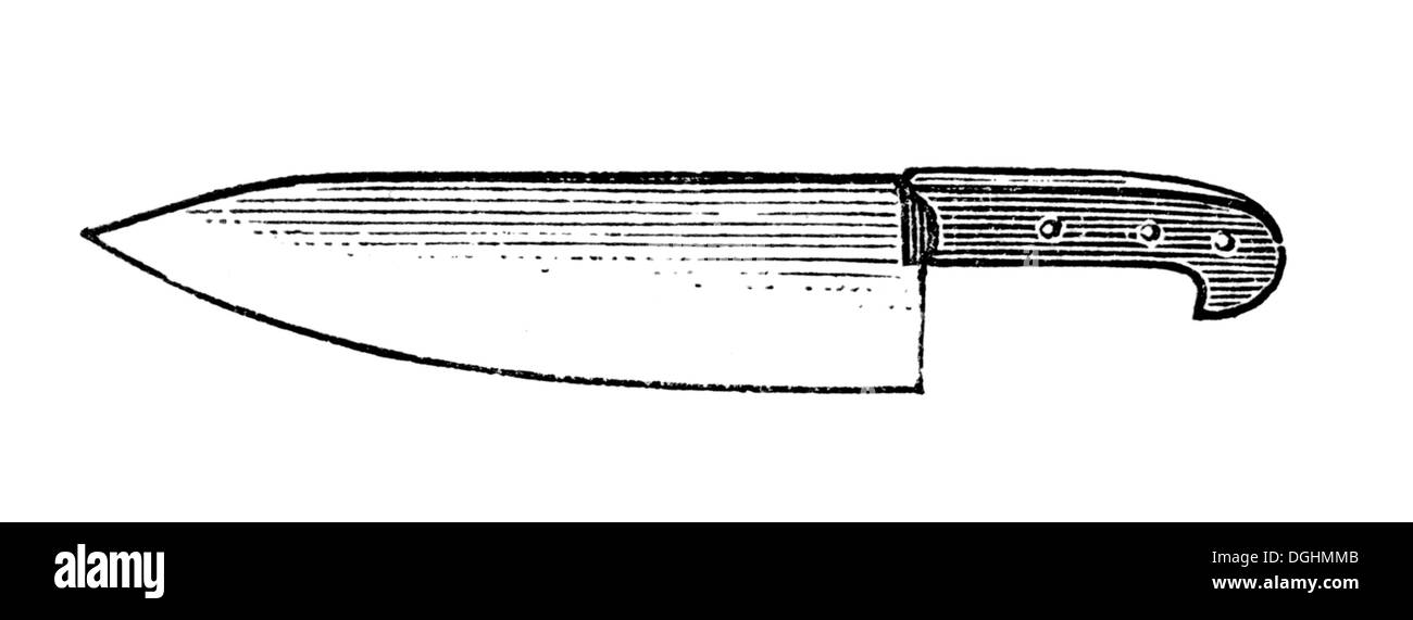 Coltello, illustrazione storico da: Marie Adenfeller, Friedrich Werner: illustrato la cucina e il servizio di pulizie prenota Foto Stock