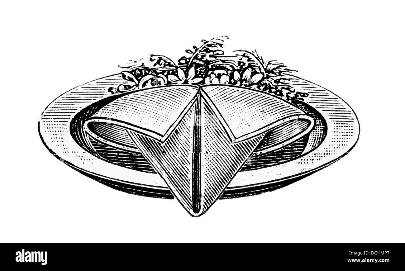 Prefisso, vignetta: piastre con igienico, storico illustrazione da: Marie Susanne Kuebler: la casa di Stoccarda 1920, p. 431 Foto Stock