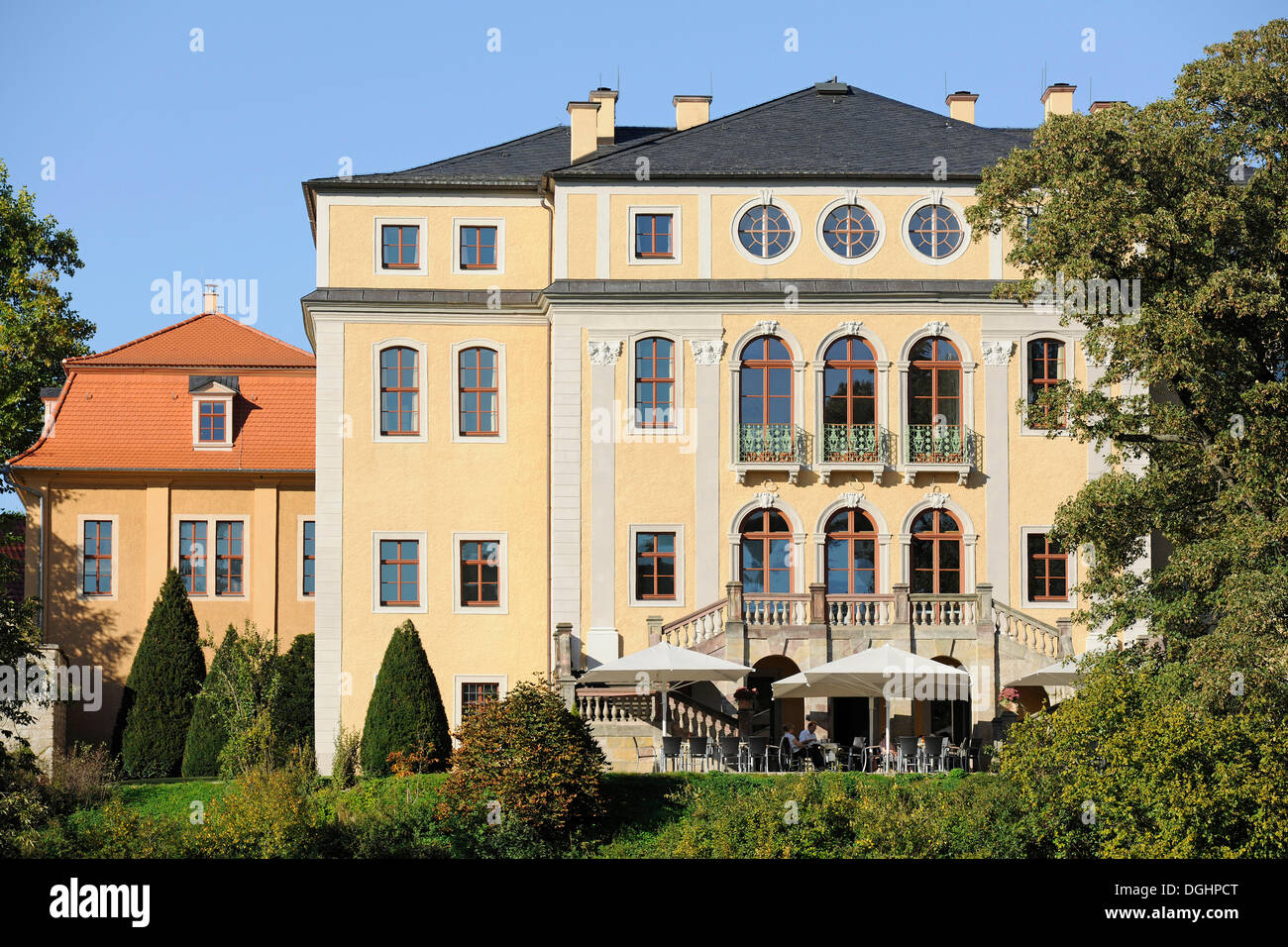 Ettersburg castello e parco, dichiarato patrimonio culturale mondiale dall'UNESCO, classica Weimar, bei Weimar, Turingia, Germania Foto Stock