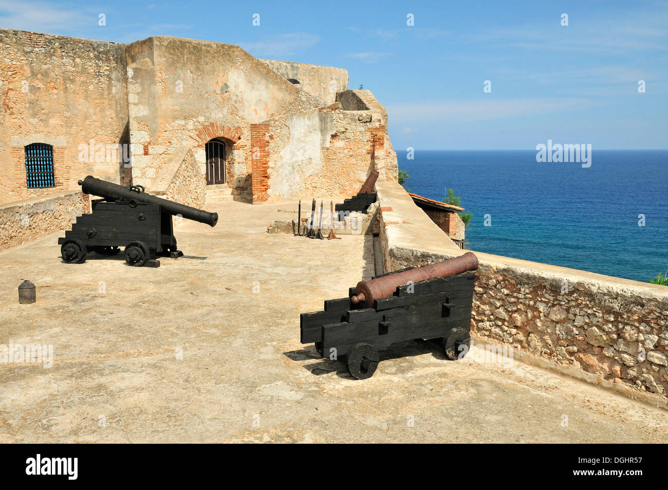 Fort San Pedro de la Roca o Castillo del Morro, Sito Patrimonio Mondiale dell'UNESCO, vicino a Santiago de Cuba, Cuba, dei Caraibi Foto Stock