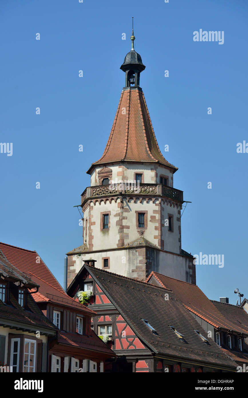Niggelturm torre, costruita nel XVI secolo, Gengenbach, Foresta Nera, Baden-Wuerttemberg Foto Stock