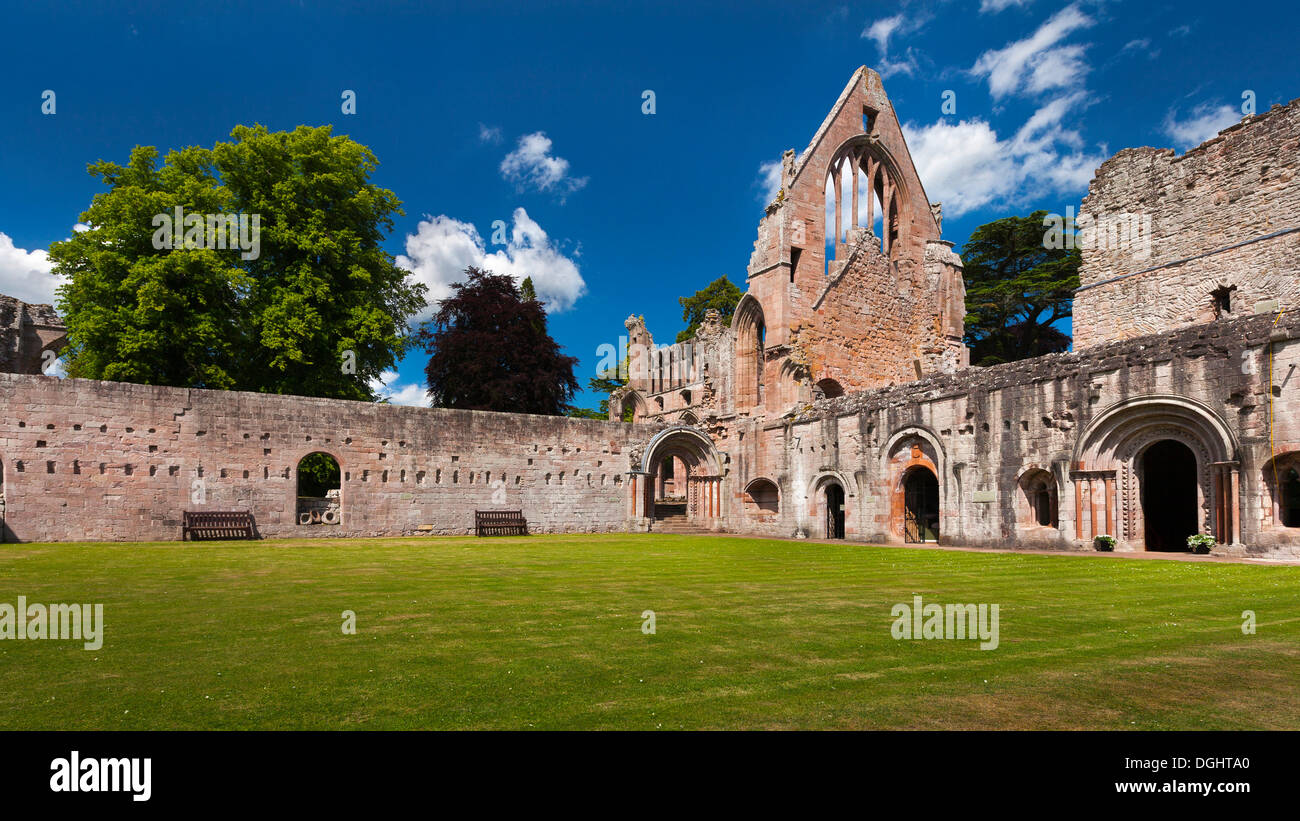 Abbazia di Dryburgh, St Boswells, frontiere District, Scotland, Regno Unito Foto Stock