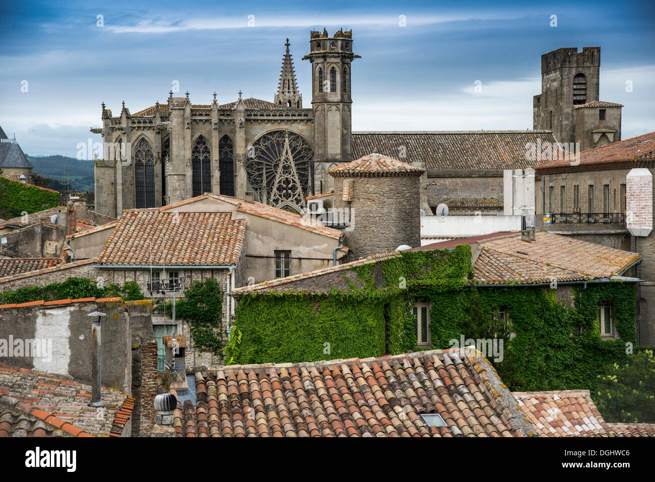 Cathedrale Sainte-Nazaire-et-Saint-Celse, Carcassonne, Languedoc-Roussillon, Aude, Francia, Europa Foto Stock