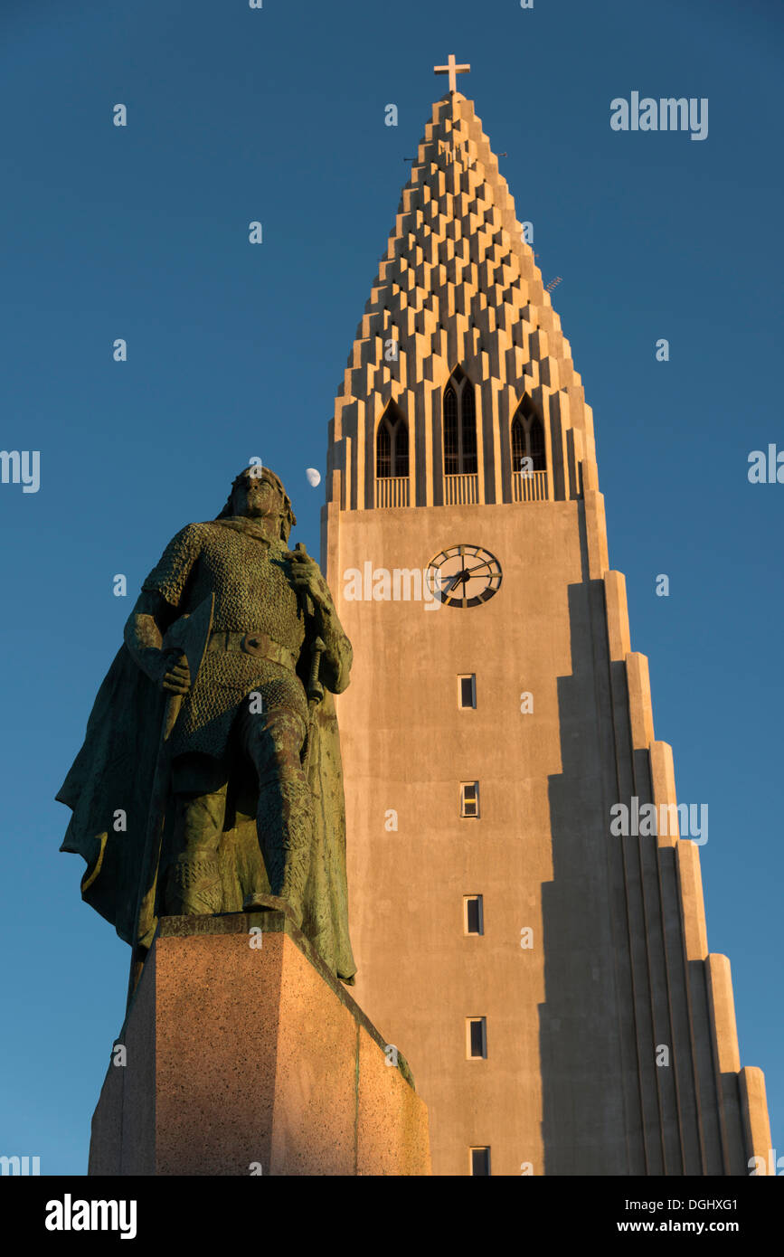 Chiesa Halgrims, Miðbaer, Reykjavík, Höfuðborgarsvaeðið, Islanda Foto Stock