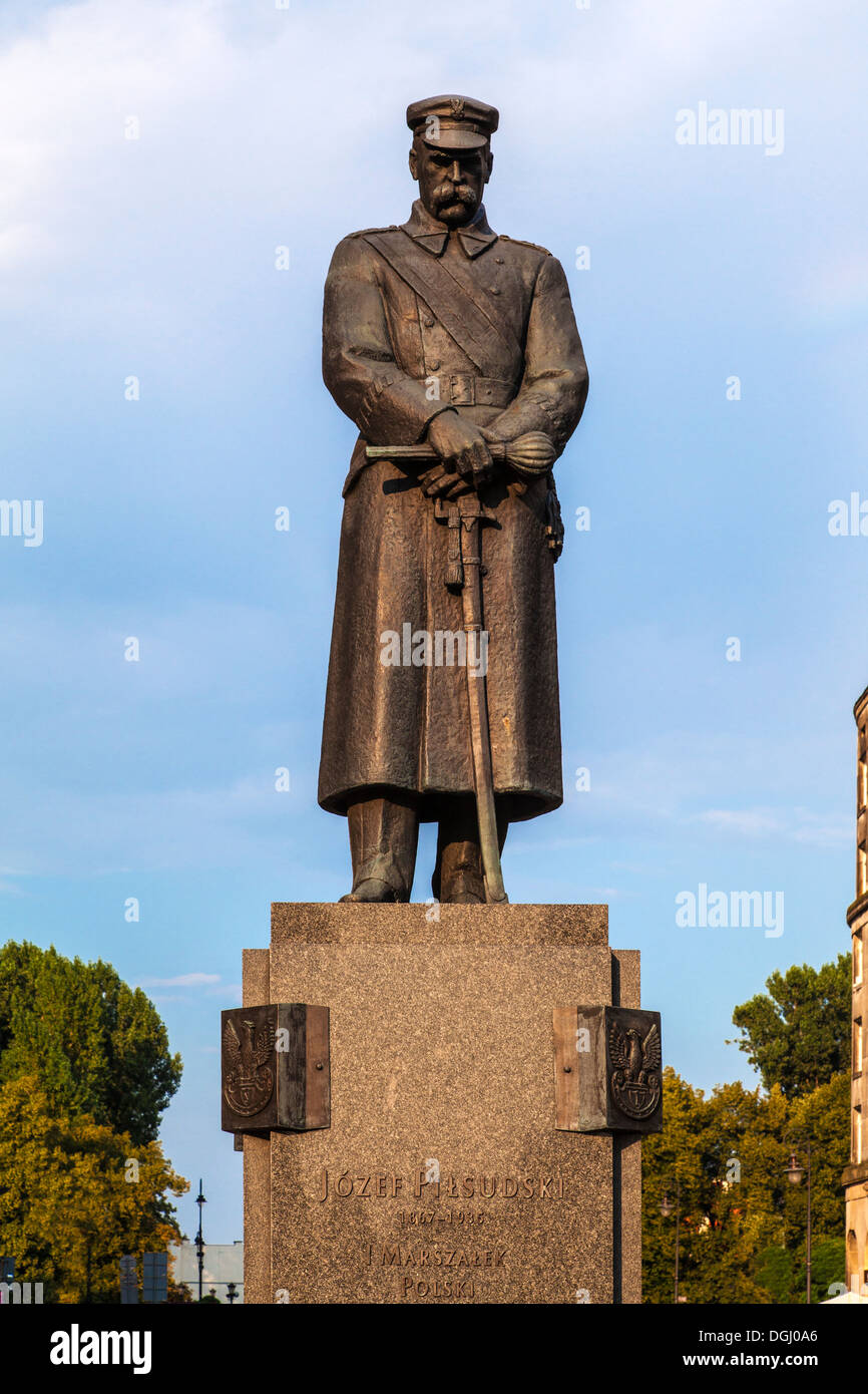 La Jozef Pilsudski monumento in Piazza Pilsudski a Varsavia. Foto Stock