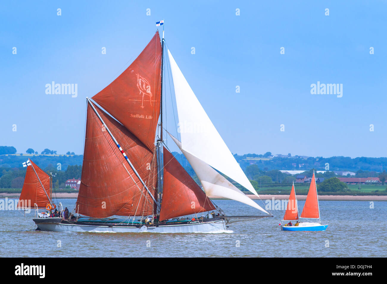 Thames chiatta a vela Xylonite revisioni a imbarcazioni di minori dimensioni sulla Blackwater. Foto Stock