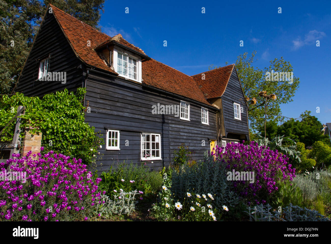 Clapboard o weatherboard casa a Maldon Essex. Foto Stock