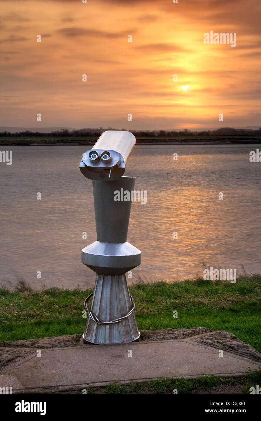 Visualizzazione di portata vicino al fiume Severn a Scandicci ha. Foto Stock