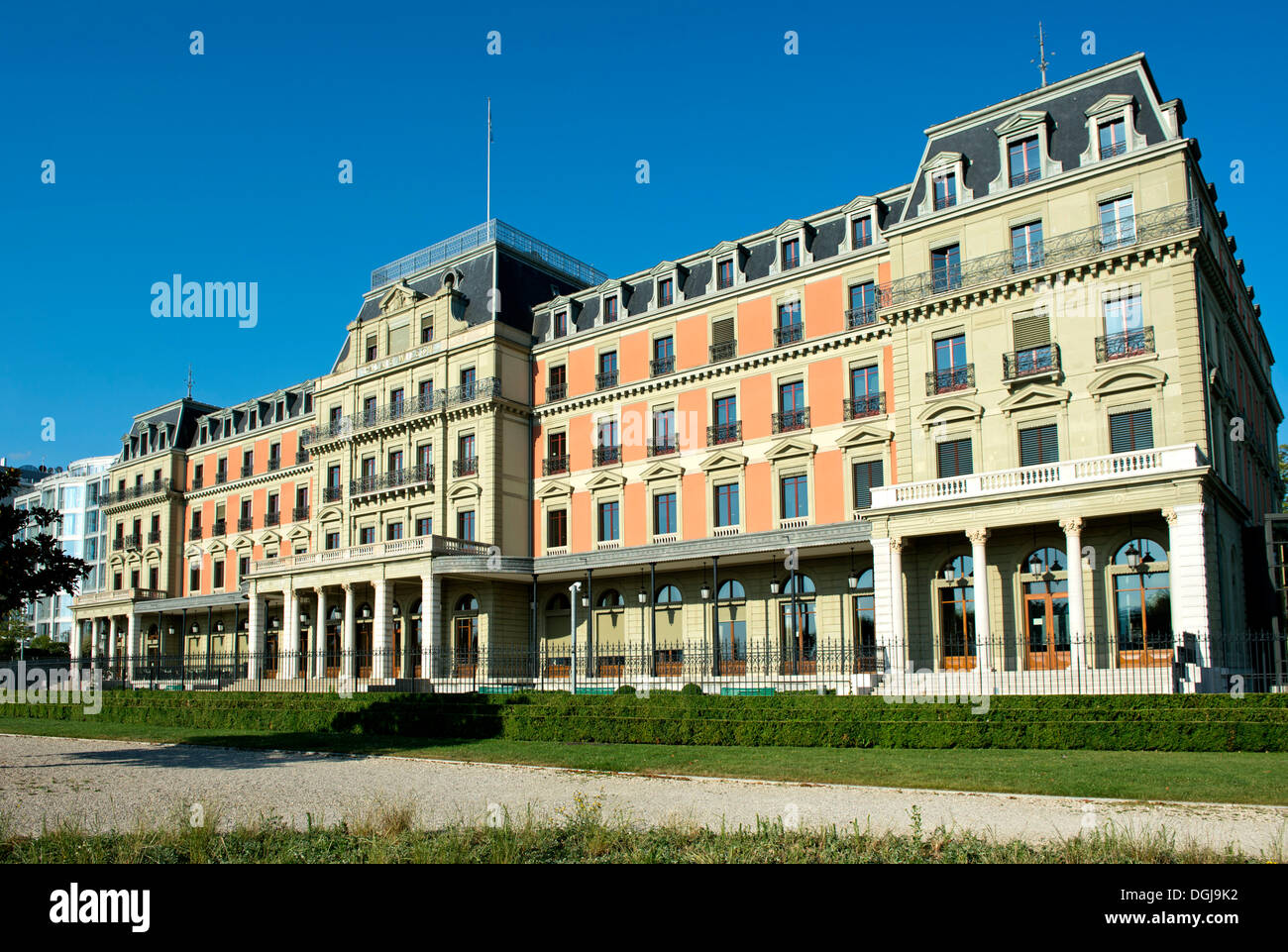 Palais Wilson, sede dell'Ufficio dell'Alto Commissario delle Nazioni Unite per i Diritti Umani, OHCHR, Ginevra, Svizzera Foto Stock