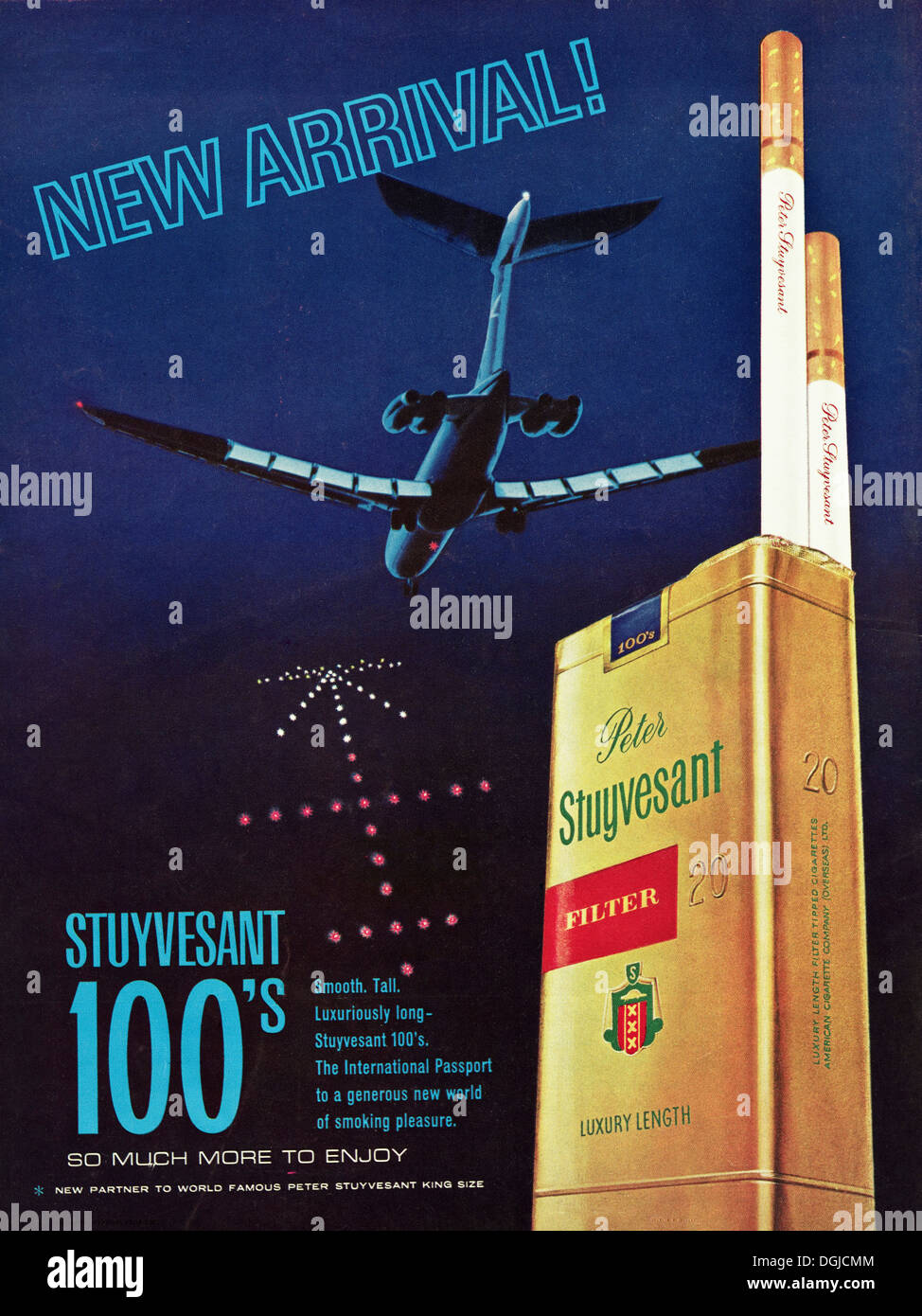 Pubblicità Pubblicità PETER STUYVESANT sigarette magazine advert circa 1968 Foto Stock