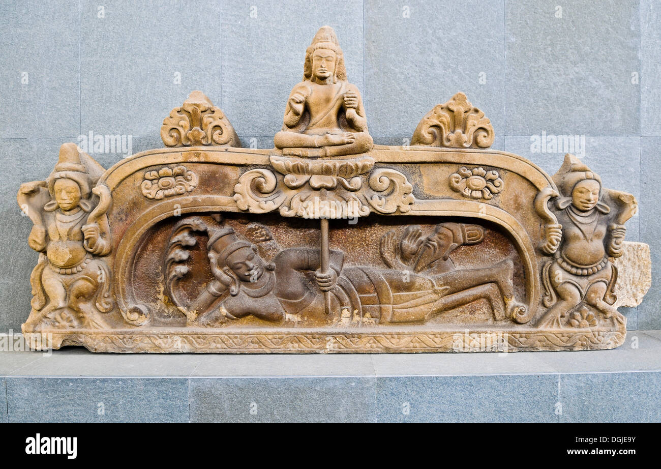 La decorazione di un tempio, Cham Museum, Da Nang, Vietnam, sud-est asiatico Foto Stock