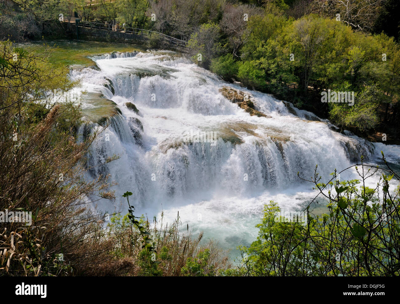 Le cascate di Krka parco nazionale delle cascate, Croazia, Europa Foto Stock