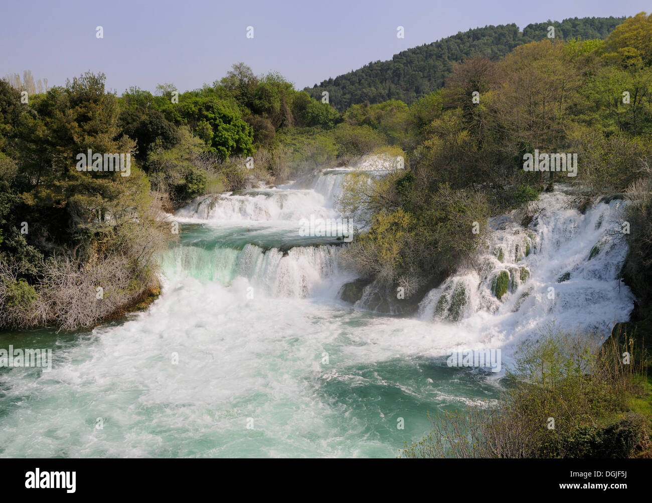 Le cascate di Krka parco nazionale delle cascate, Croazia, Europa Foto Stock