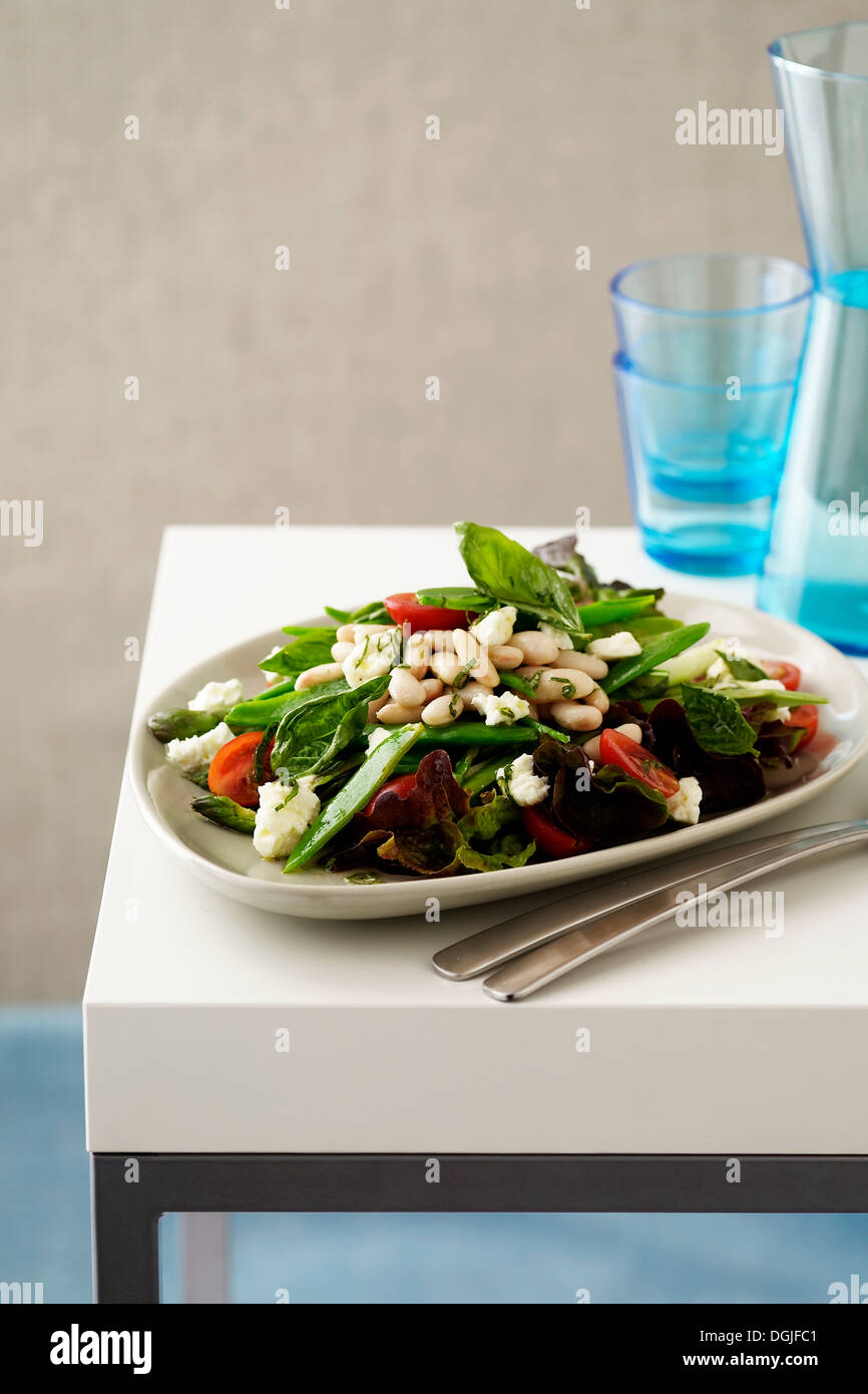 Verdure insalata di fagioli Foto Stock
