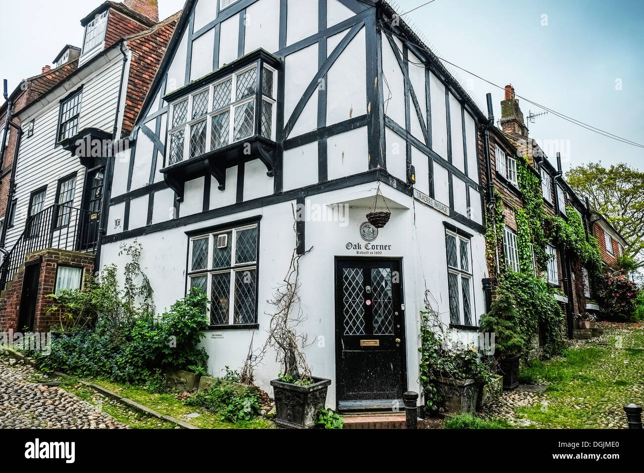 Una casa quattrocentesca in Mermaid Street in segale. Foto Stock