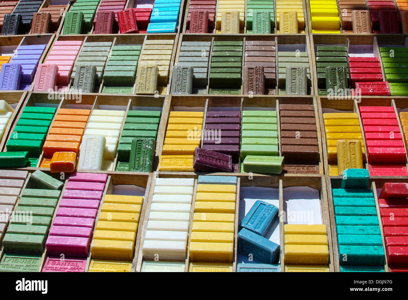 Sapone per la vendita, Nizza Cote d'Azur o Costa Azzurra, Francia, Europa Foto Stock