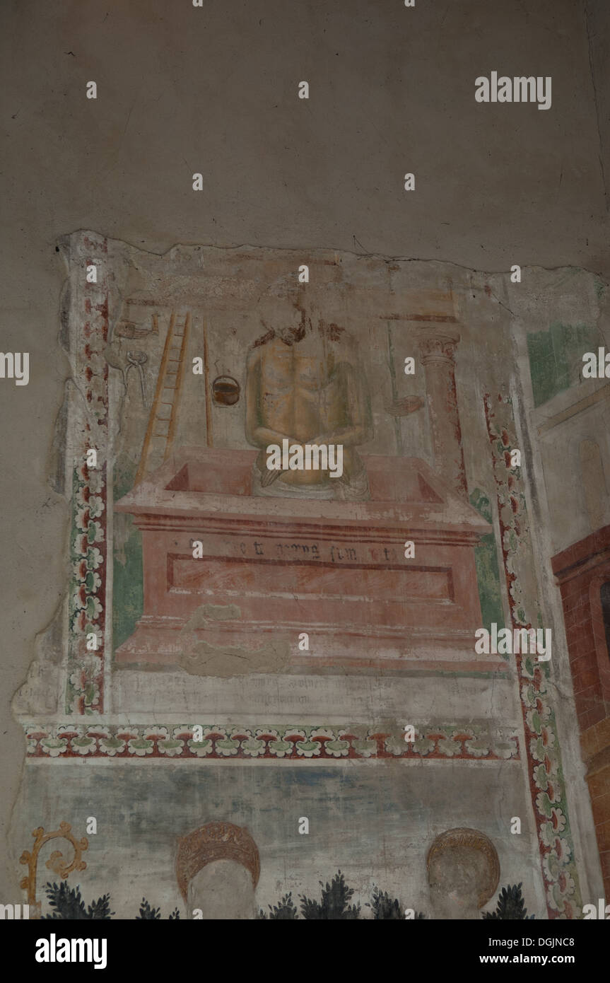 L'Italia, Lombardia, Casatenovo, Chiesa di Santa Margherita, dipinti medievali, cattolica, cristiana, indoor, affresco, Foto Stock