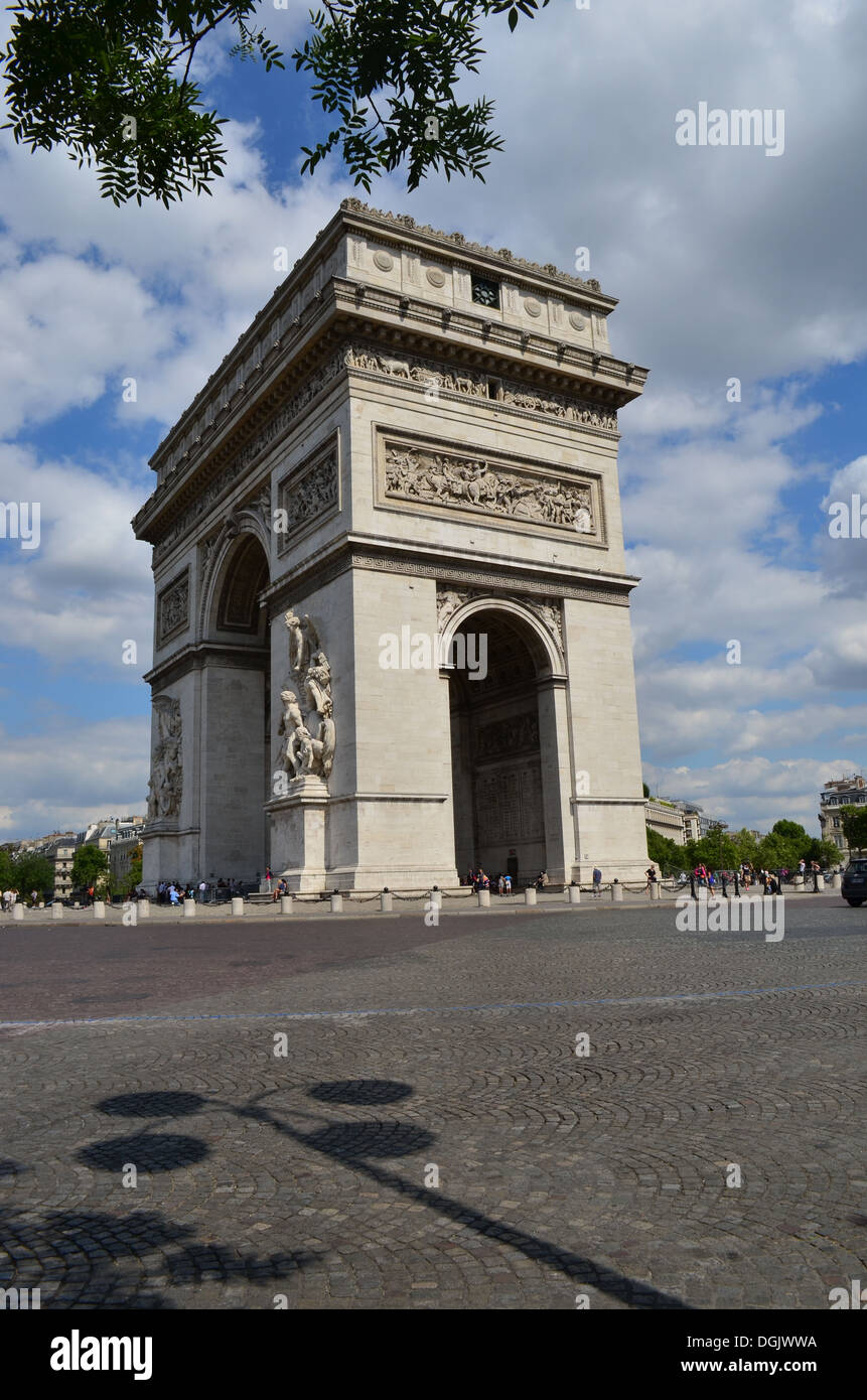 Una vista o l'Arc de Triomphe. Foto Stock