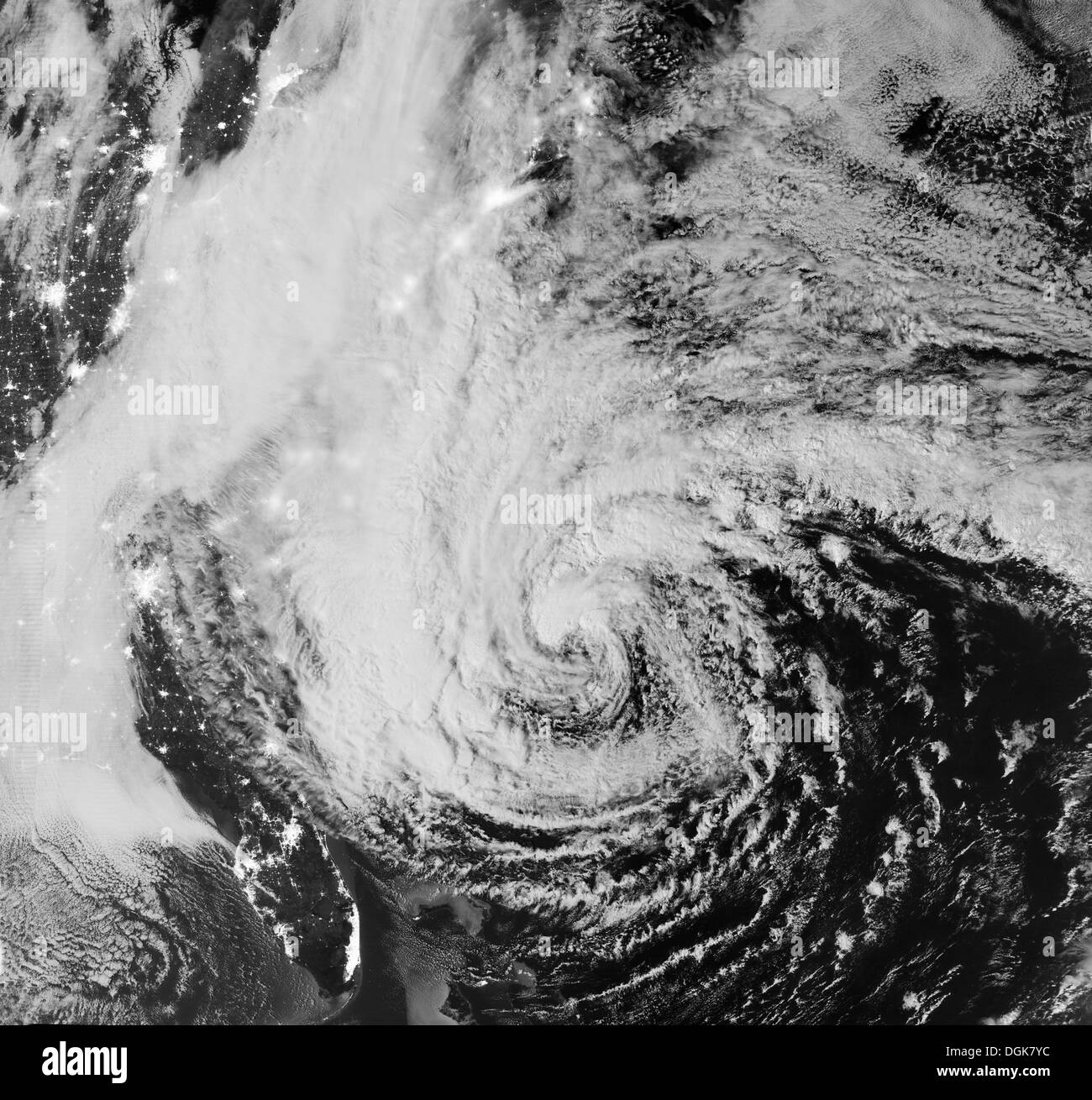 Vista satellitare, uragano Sandy, 28 Ottobre 2012 Foto Stock