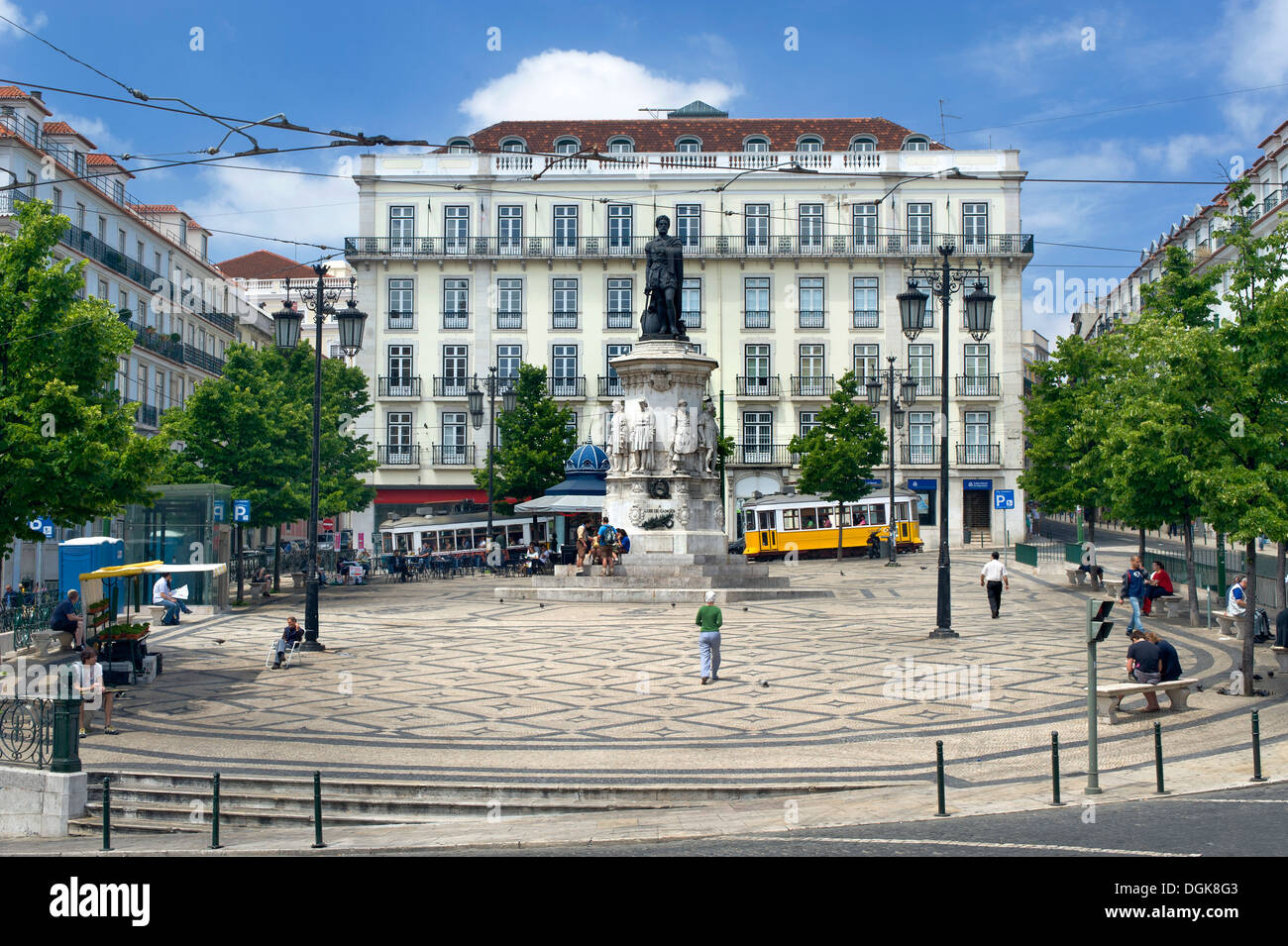 Praça Luis de Camoes, Chiado, Lisbona Foto Stock