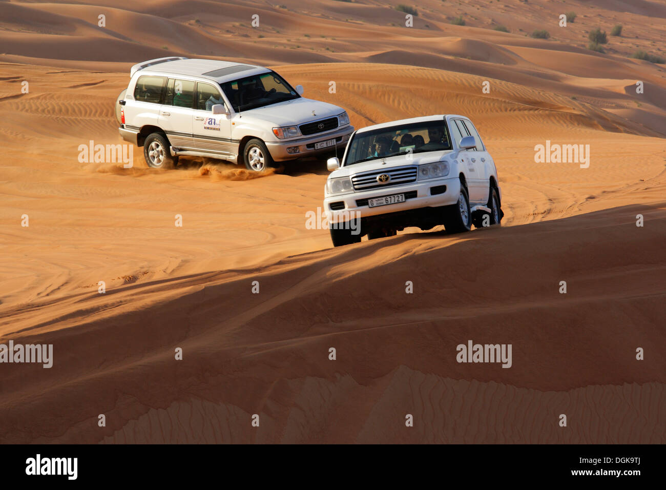 Traversata delle Dune nel deserto di Dubai. Foto Stock