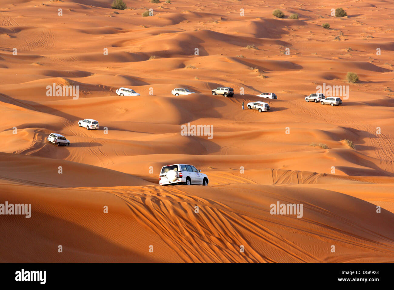 Traversata delle Dune nel deserto di Dubai. Foto Stock