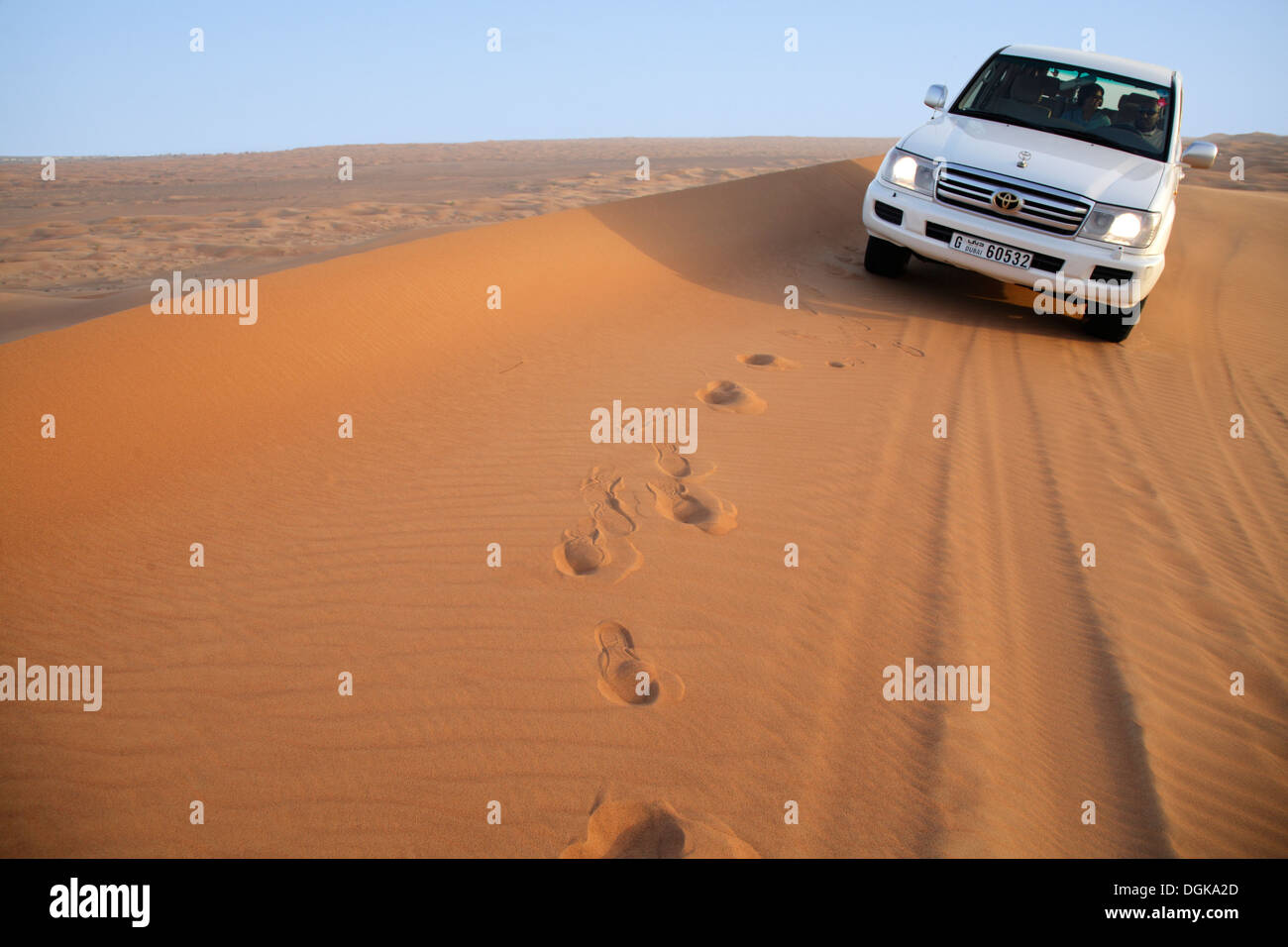 Traversata delle Dune nel deserto di Dubai. Foto Stock