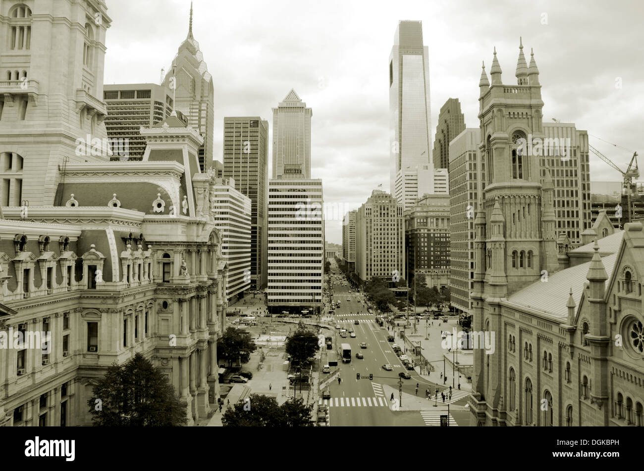 Philadelphia skyline del centro città distretto, Pennsylvania, Stati Uniti, STATI UNITI D'AMERICA. Foto Stock