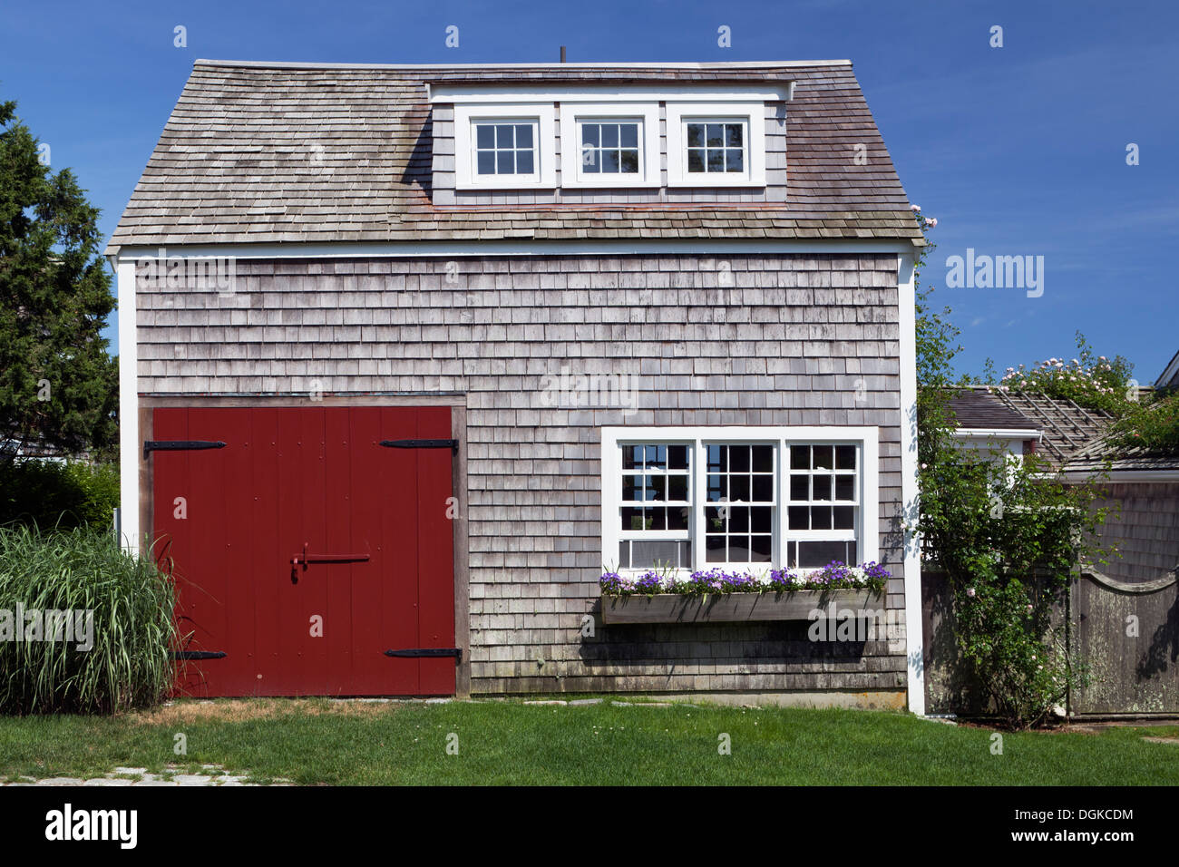 Shingle fienile casa di villaggio Siasconset. Foto Stock