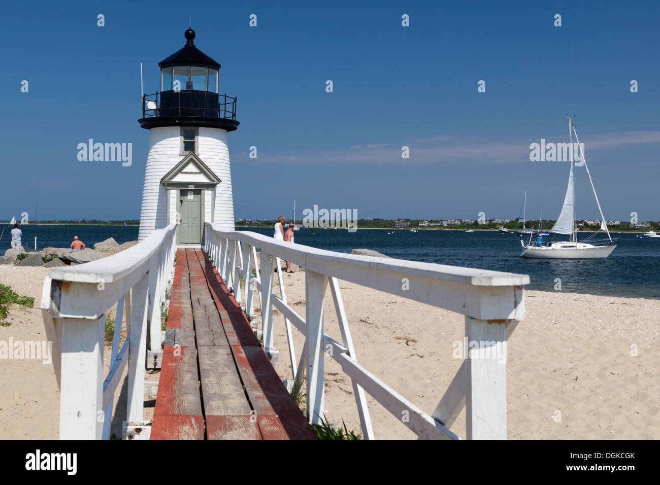 Brant Point Lighthouse su Nantucket Island. Foto Stock