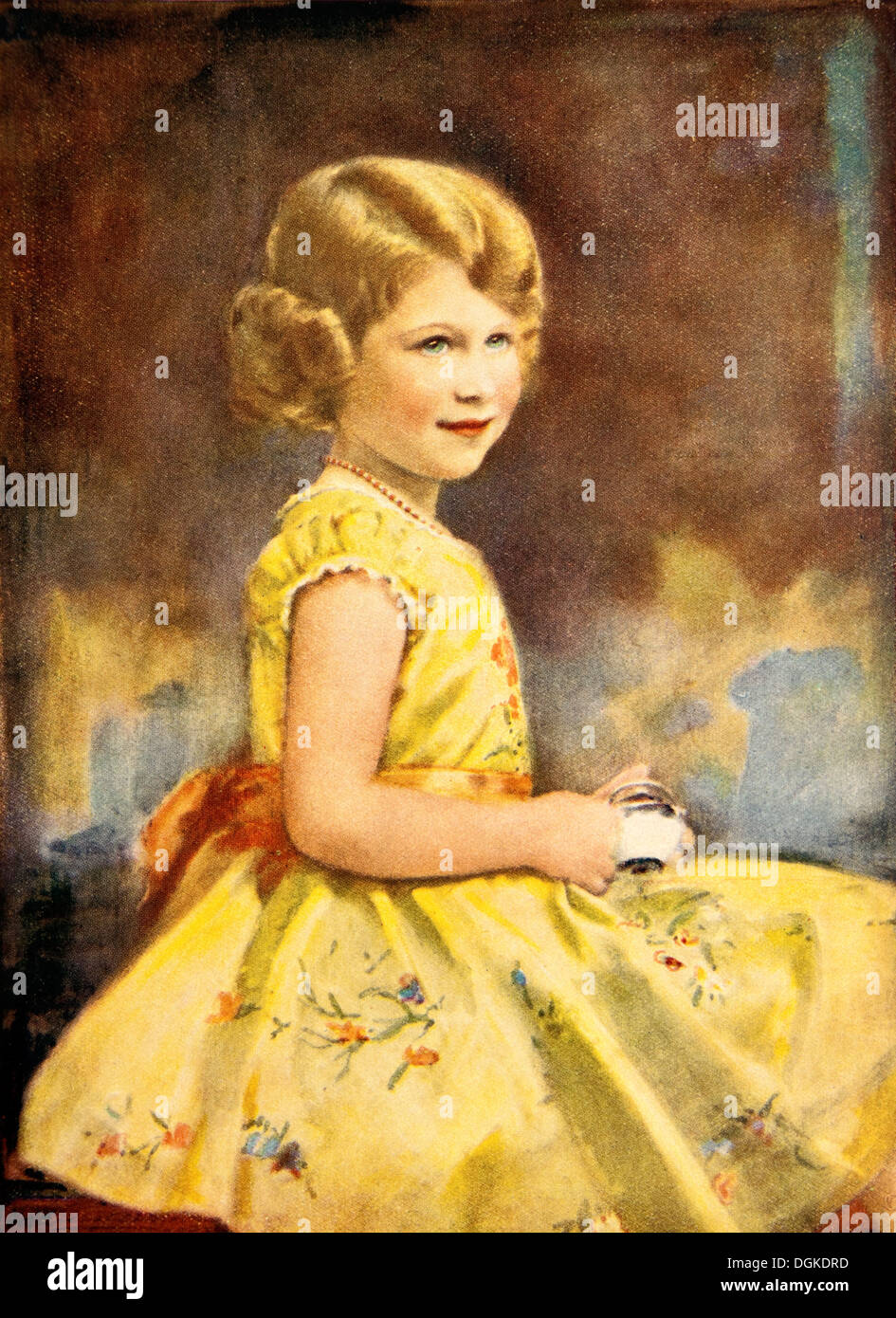 S.a.r. La Principessa Elisabetta di York (ora Queen Elizabeth II) da Marcus Adams (frontespizio da bambini enciclopedia) Foto Stock