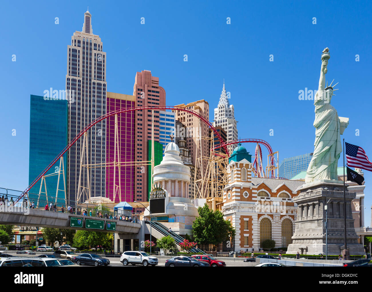 New York-New York Hotel e Casino, Las Vegas Boulevard South (striscia), Las Vegas, Nevada, STATI UNITI D'AMERICA Foto Stock