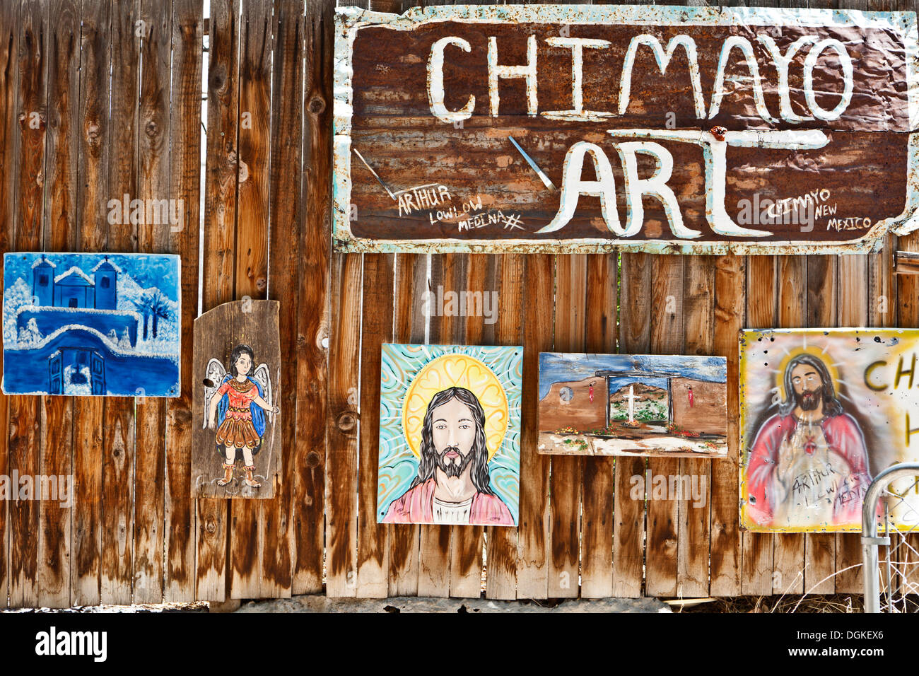 Arte religiosa lavoro sul display. Foto Stock
